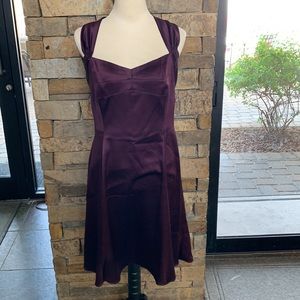 Jones New York wine colored satin cocktail dress size 12